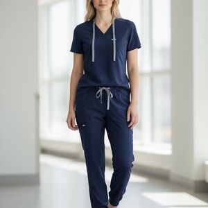 Figs Navy Blue Scrub Set
